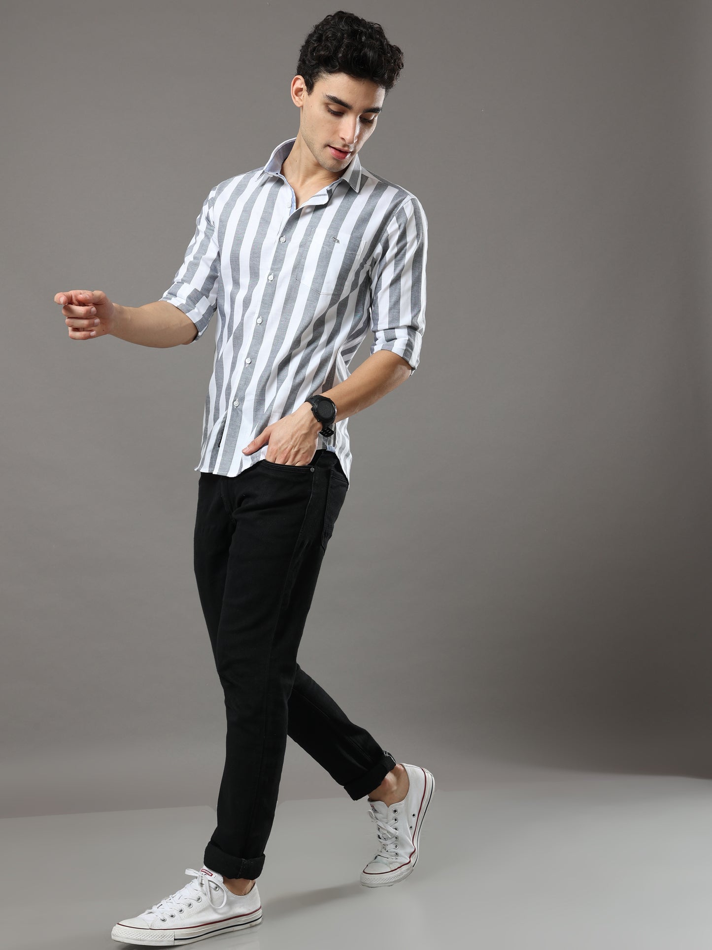 Black And White Stripes Shirt