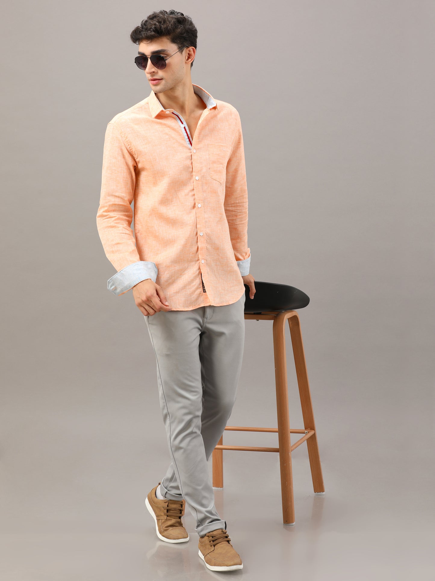 Peach Linen shirt