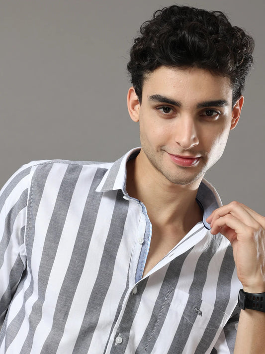 Best black and white stripes shirt for men