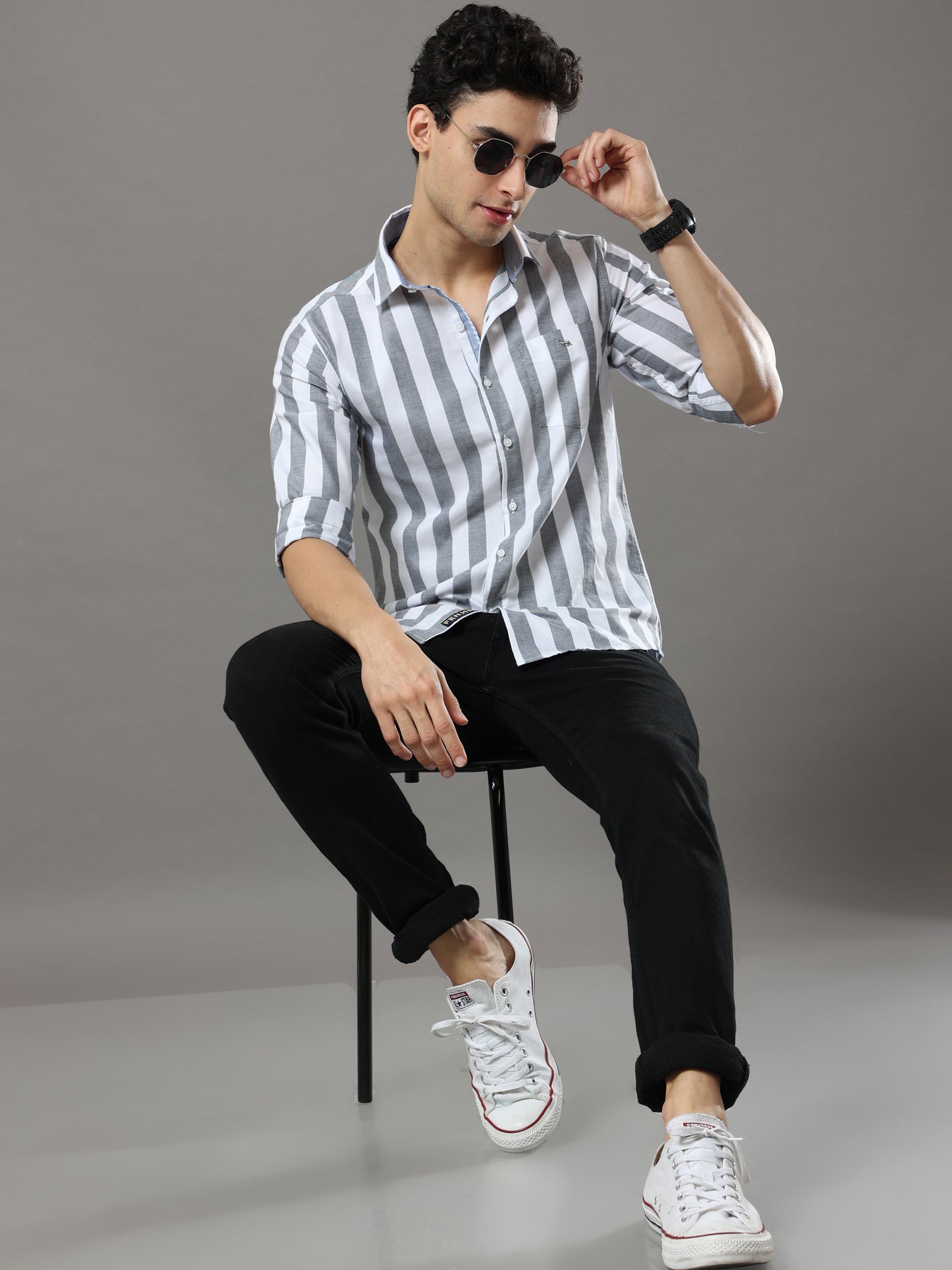 Black And White Stripes Shirt