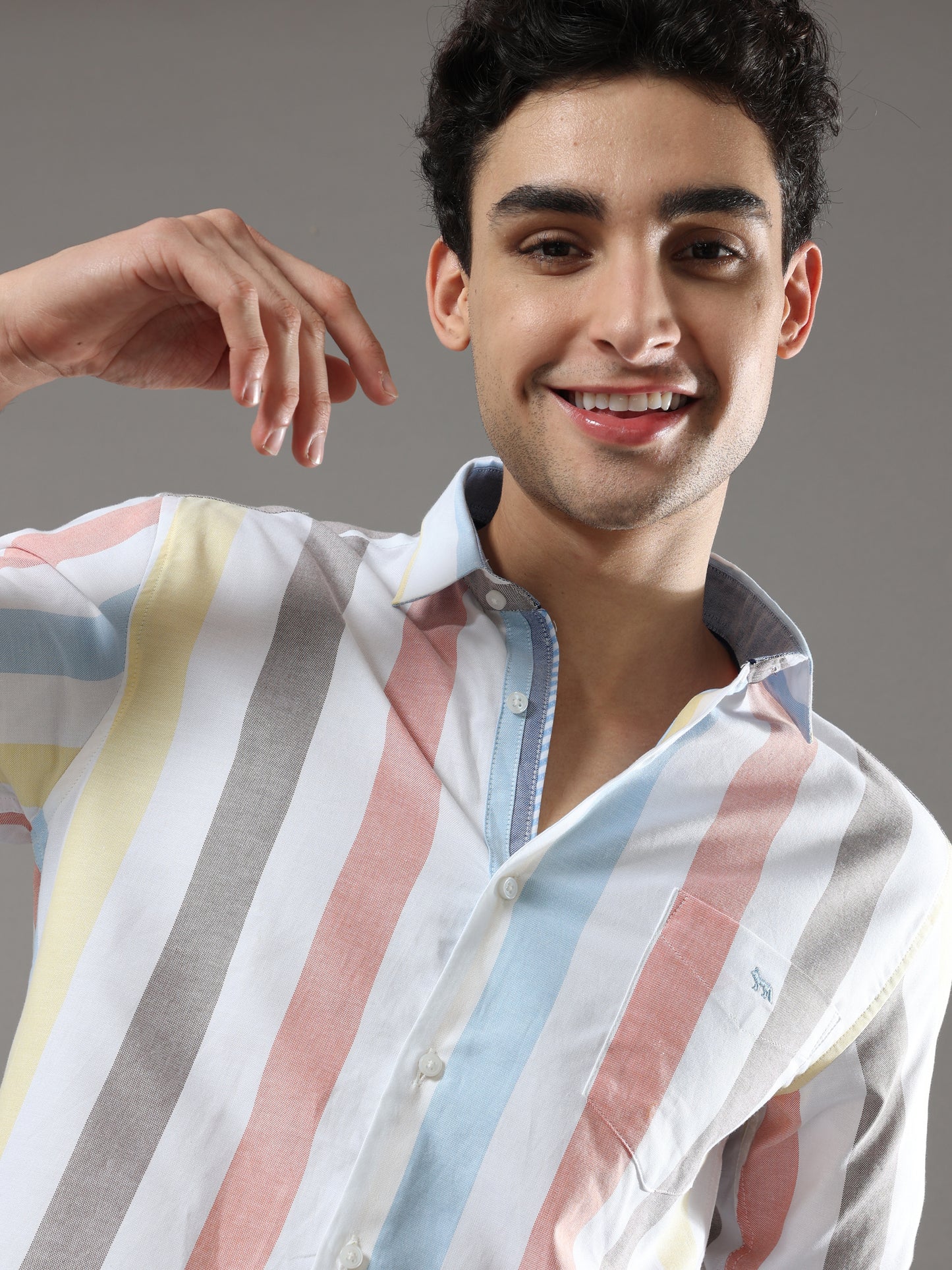 Blue And Yellow Stripes Shirt