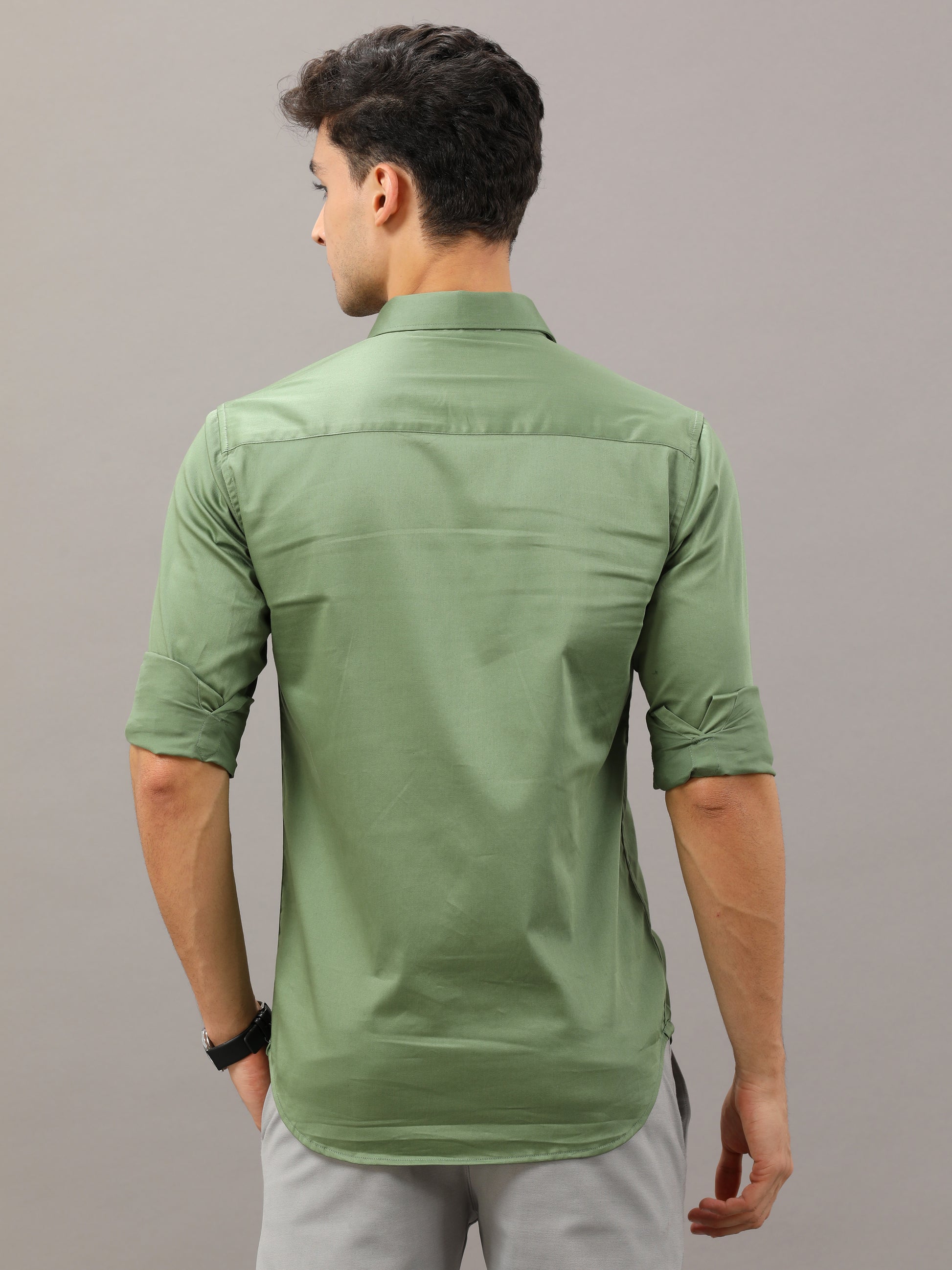 Plain Green shirt full sleeve