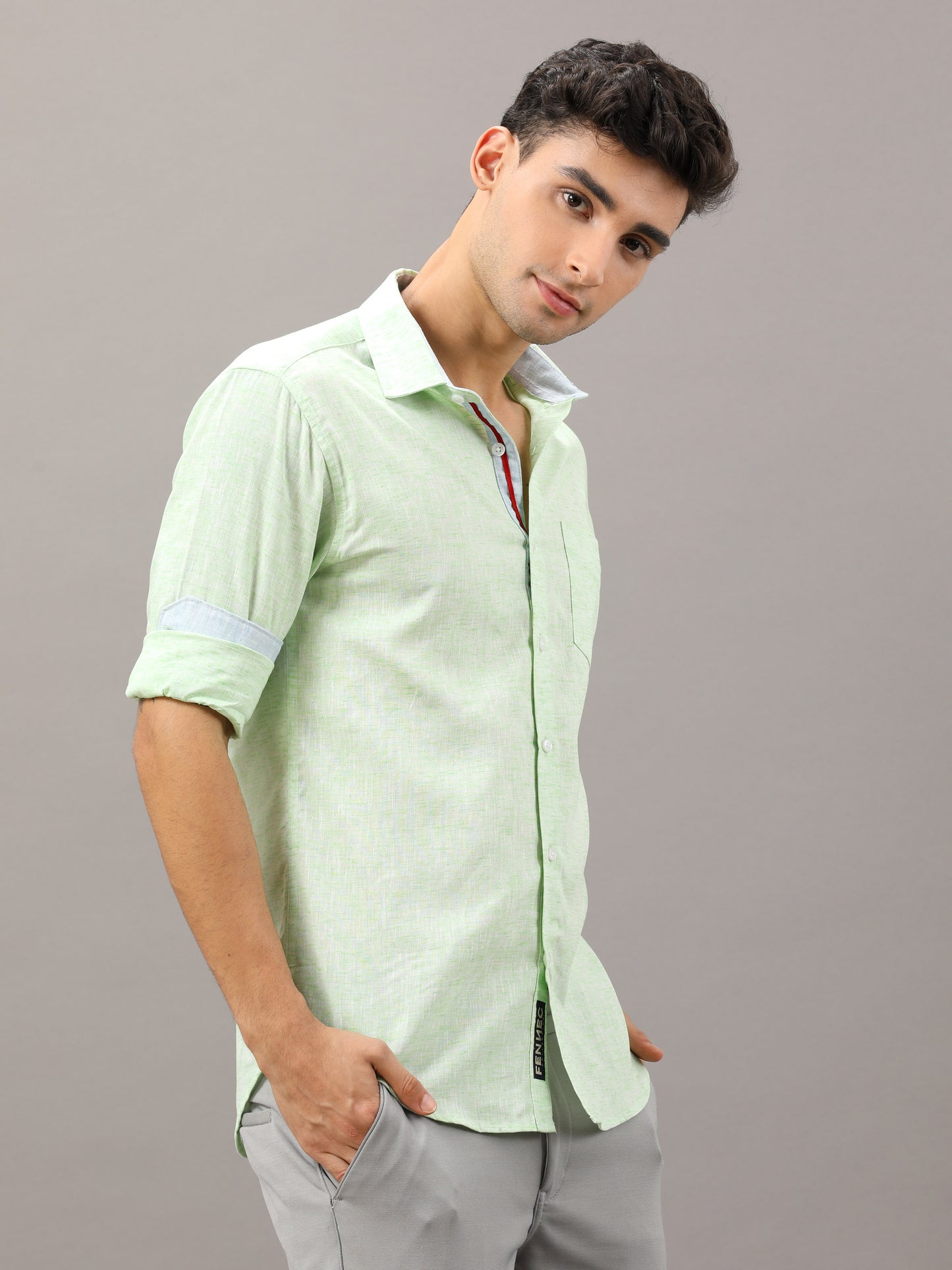 Light Green fit Linen shirt