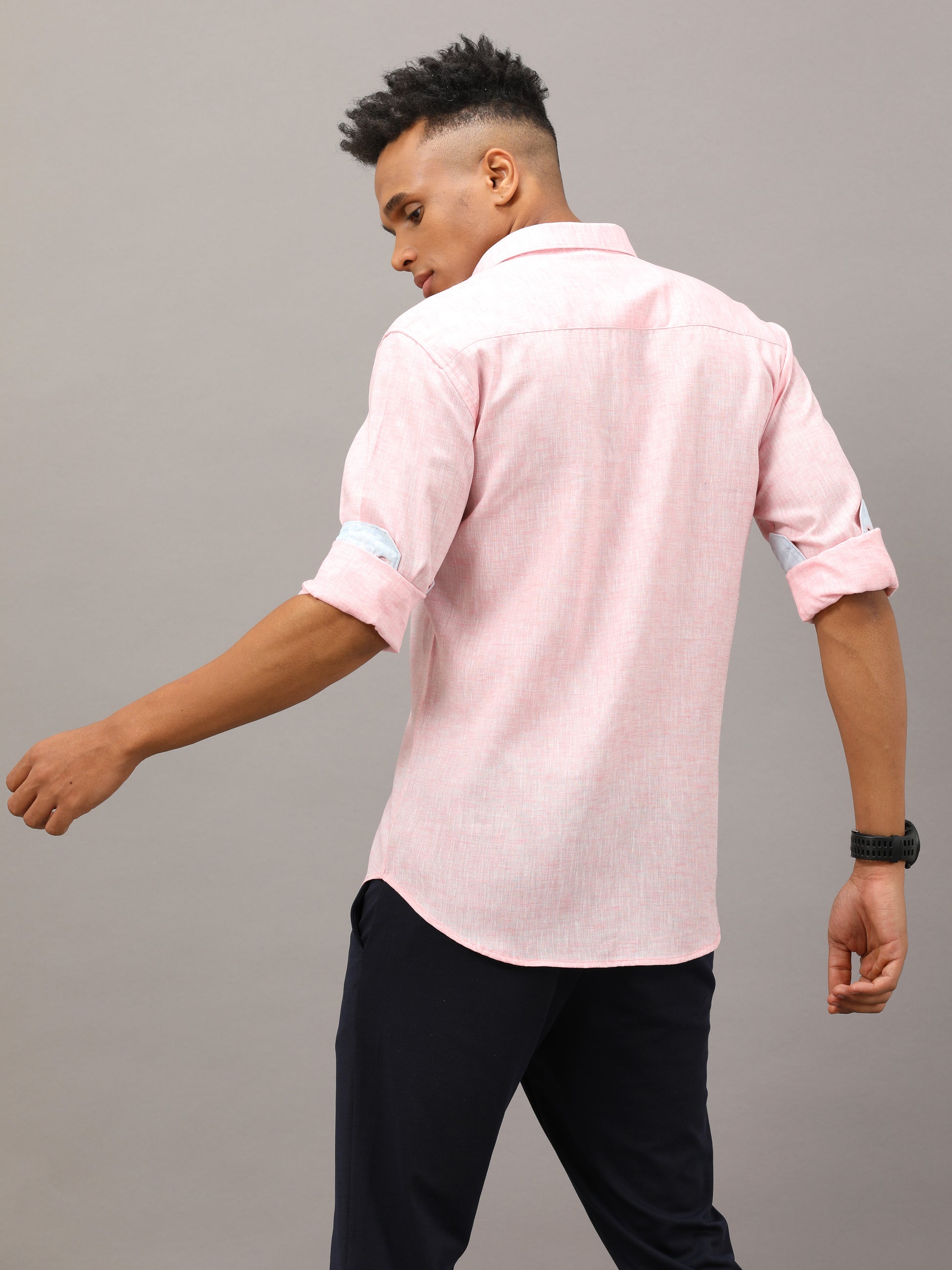 Light Pink fit Linen shirt