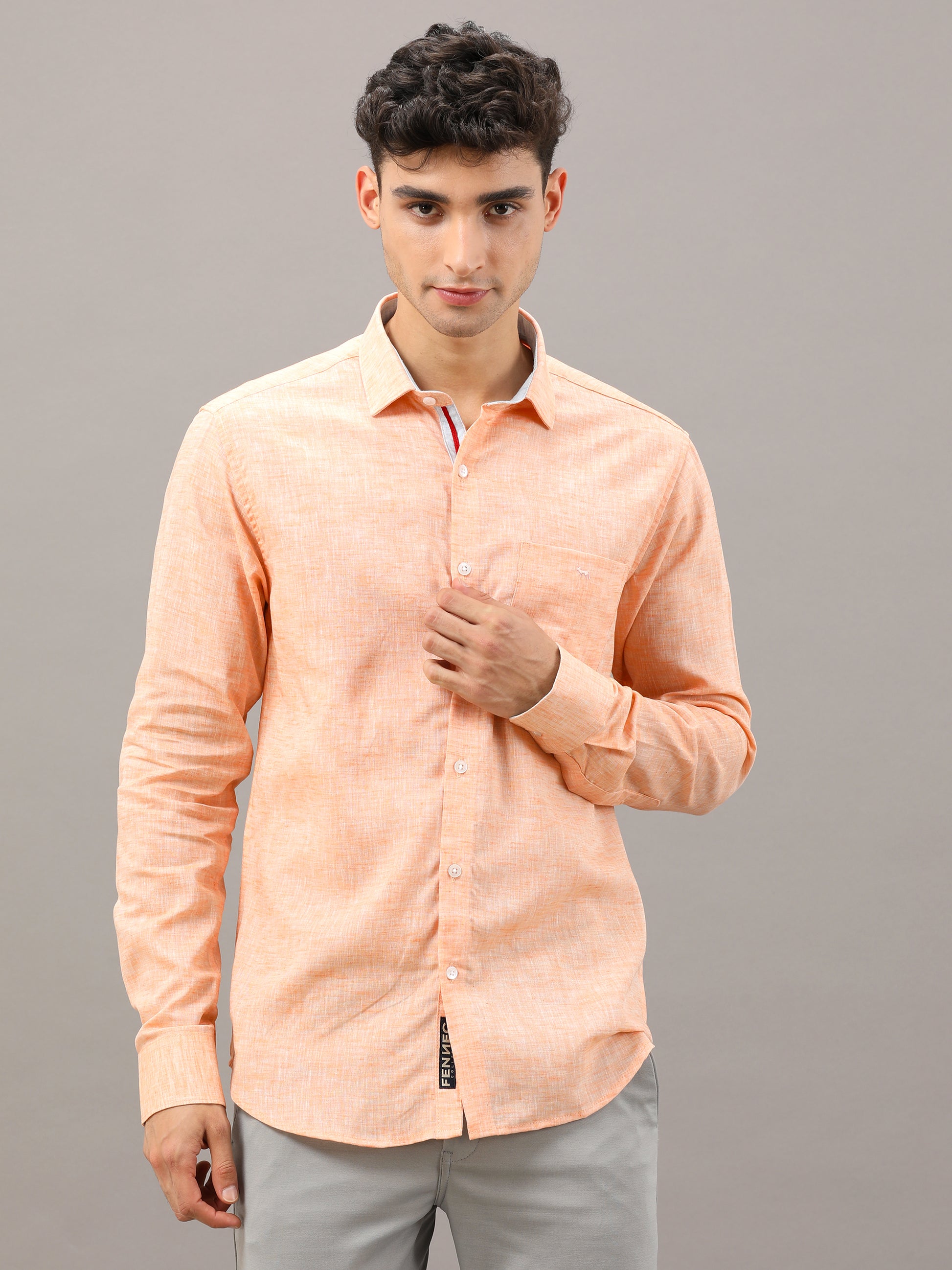 Peach Linen shirt
